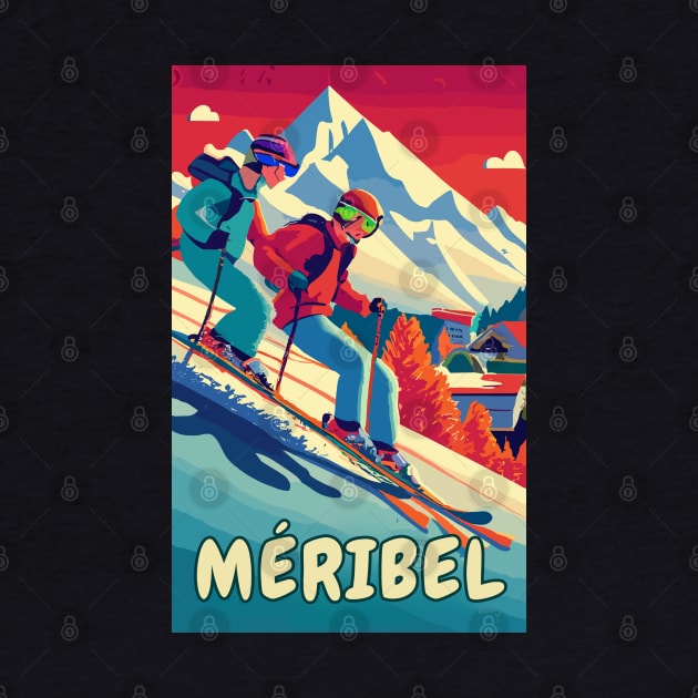 A Vintage Travel Art of Meribel - France by goodoldvintage